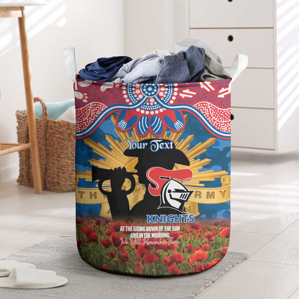 Personalised Knights Rugby ANZAC Day Laundry Basket Last Post Poppy We Will Remember Them