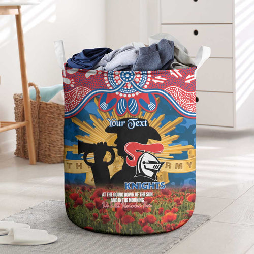 Personalised Knights Rugby ANZAC Day Laundry Basket Last Post Poppy We Will Remember Them