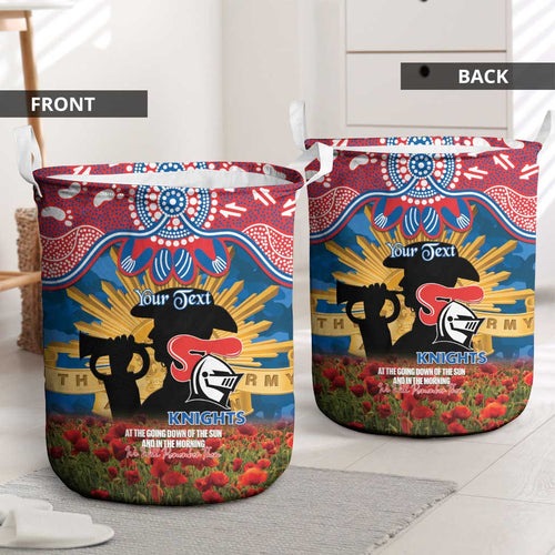 Personalised Knights Rugby ANZAC Day Laundry Basket Last Post Poppy We Will Remember Them