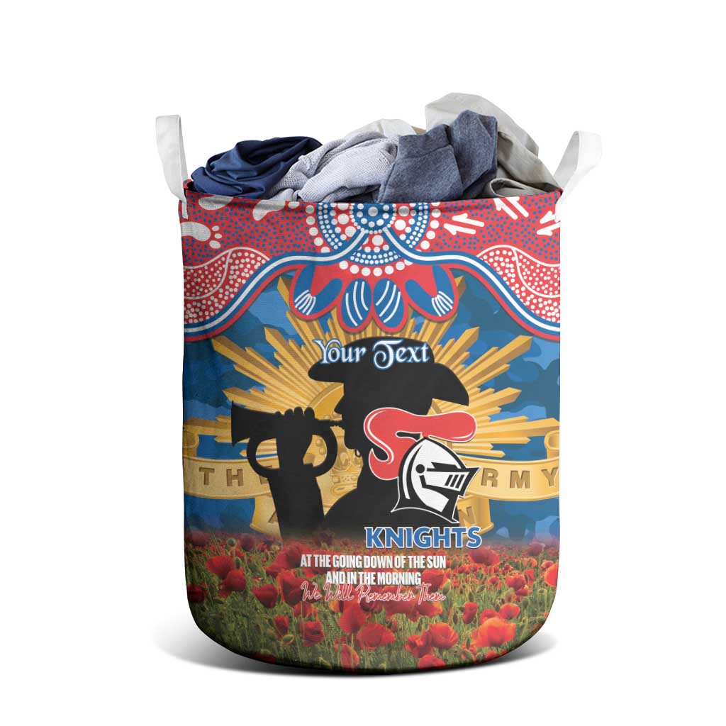 Personalised Knights Rugby ANZAC Day Laundry Basket Last Post Poppy We Will Remember Them