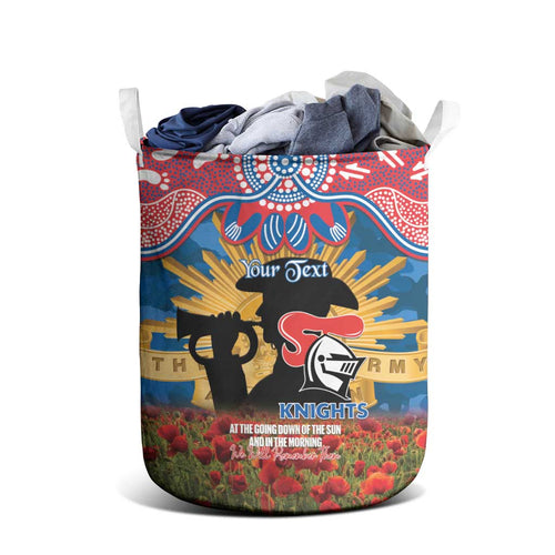 Personalised Knights Rugby ANZAC Day Laundry Basket Last Post Poppy We Will Remember Them