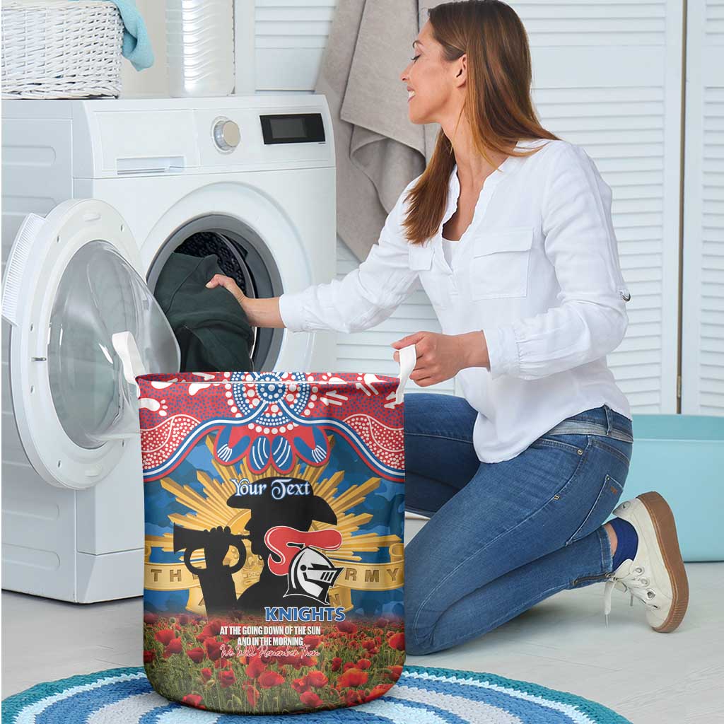 Personalised Knights Rugby ANZAC Day Laundry Basket Last Post Poppy We Will Remember Them