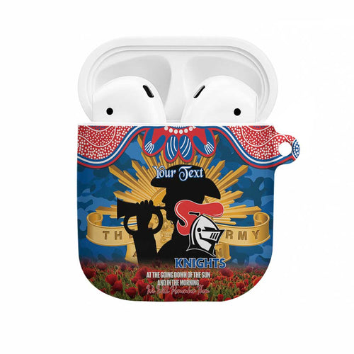 Personalised Knights Rugby ANZAC Day AirPods Case Last Post Poppy We Will Remember Them