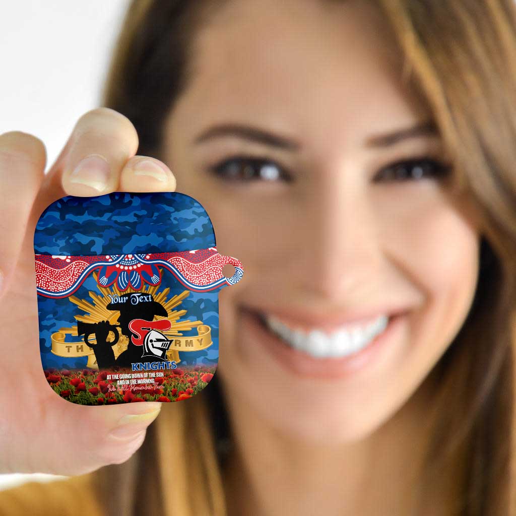 Personalised Knights Rugby ANZAC Day AirPods Case Last Post Poppy We Will Remember Them