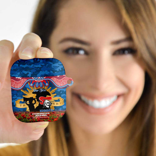 Personalised Knights Rugby ANZAC Day AirPods Case Last Post Poppy We Will Remember Them