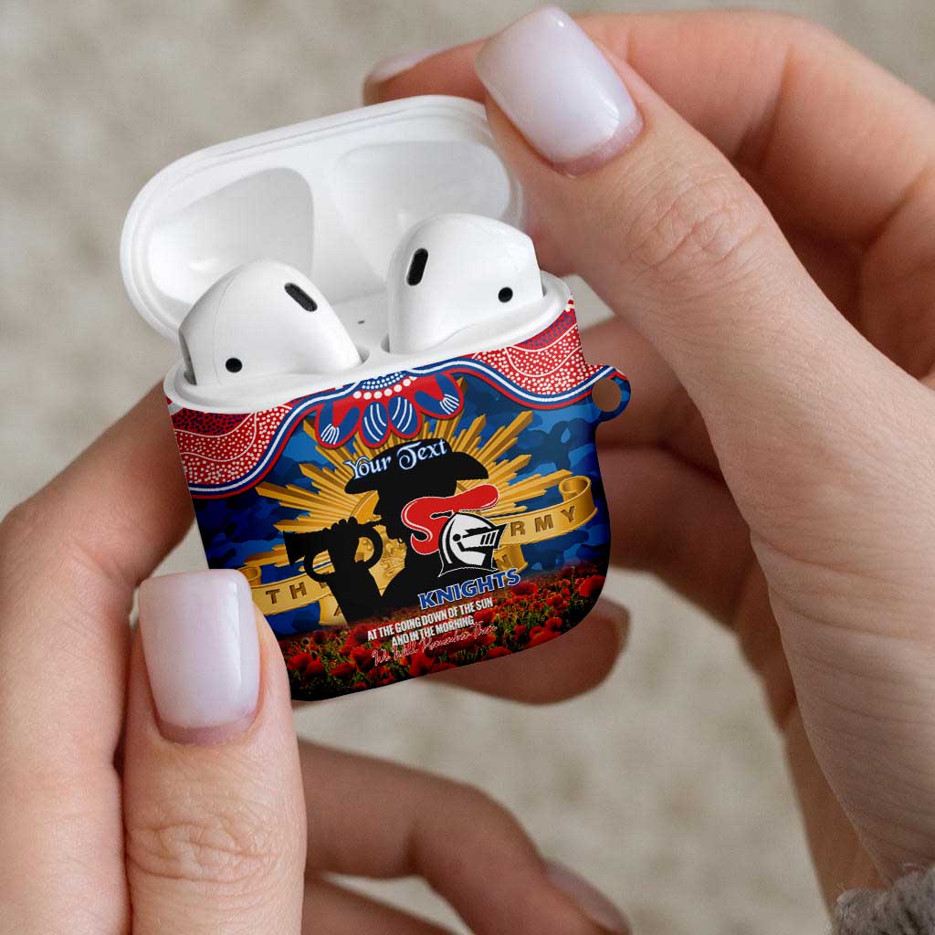 Personalised Knights Rugby ANZAC Day AirPods Case Last Post Poppy We Will Remember Them