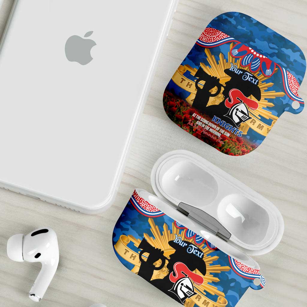 Personalised Knights Rugby ANZAC Day AirPods Case Last Post Poppy We Will Remember Them