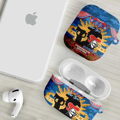 Personalised Knights Rugby ANZAC Day AirPods Case Last Post Poppy We Will Remember Them