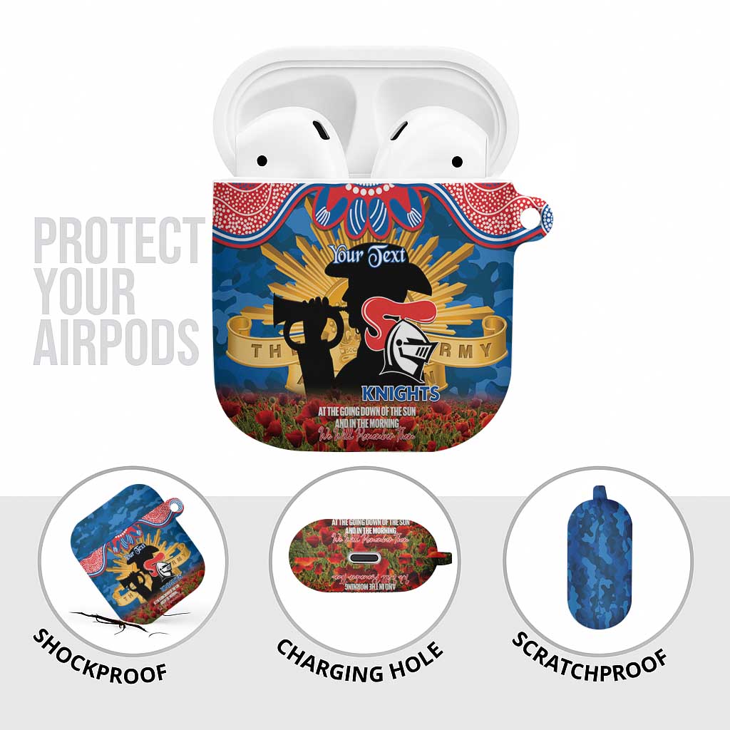 Personalised Knights Rugby ANZAC Day AirPods Case Last Post Poppy We Will Remember Them