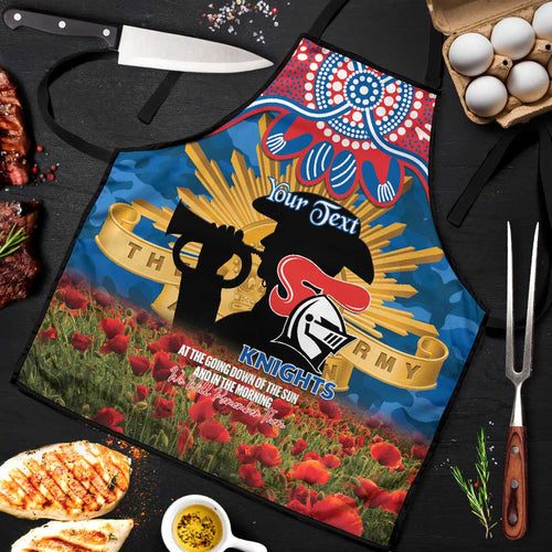 Personalised Knights Rugby ANZAC Day Apron Last Post Poppy We Will Remember Them