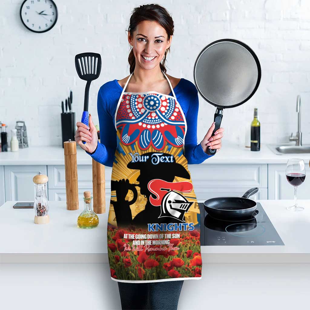 Personalised Knights Rugby ANZAC Day Apron Last Post Poppy We Will Remember Them