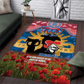 Personalised Knights Rugby ANZAC Day Area Rug Last Post Poppy We Will Remember Them