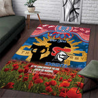 Personalised Knights Rugby ANZAC Day Area Rug Last Post Poppy We Will Remember Them