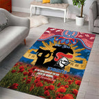 Personalised Knights Rugby ANZAC Day Area Rug Last Post Poppy We Will Remember Them