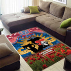Personalised Knights Rugby ANZAC Day Area Rug Last Post Poppy We Will Remember Them