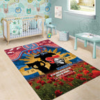 Personalised Knights Rugby ANZAC Day Area Rug Last Post Poppy We Will Remember Them