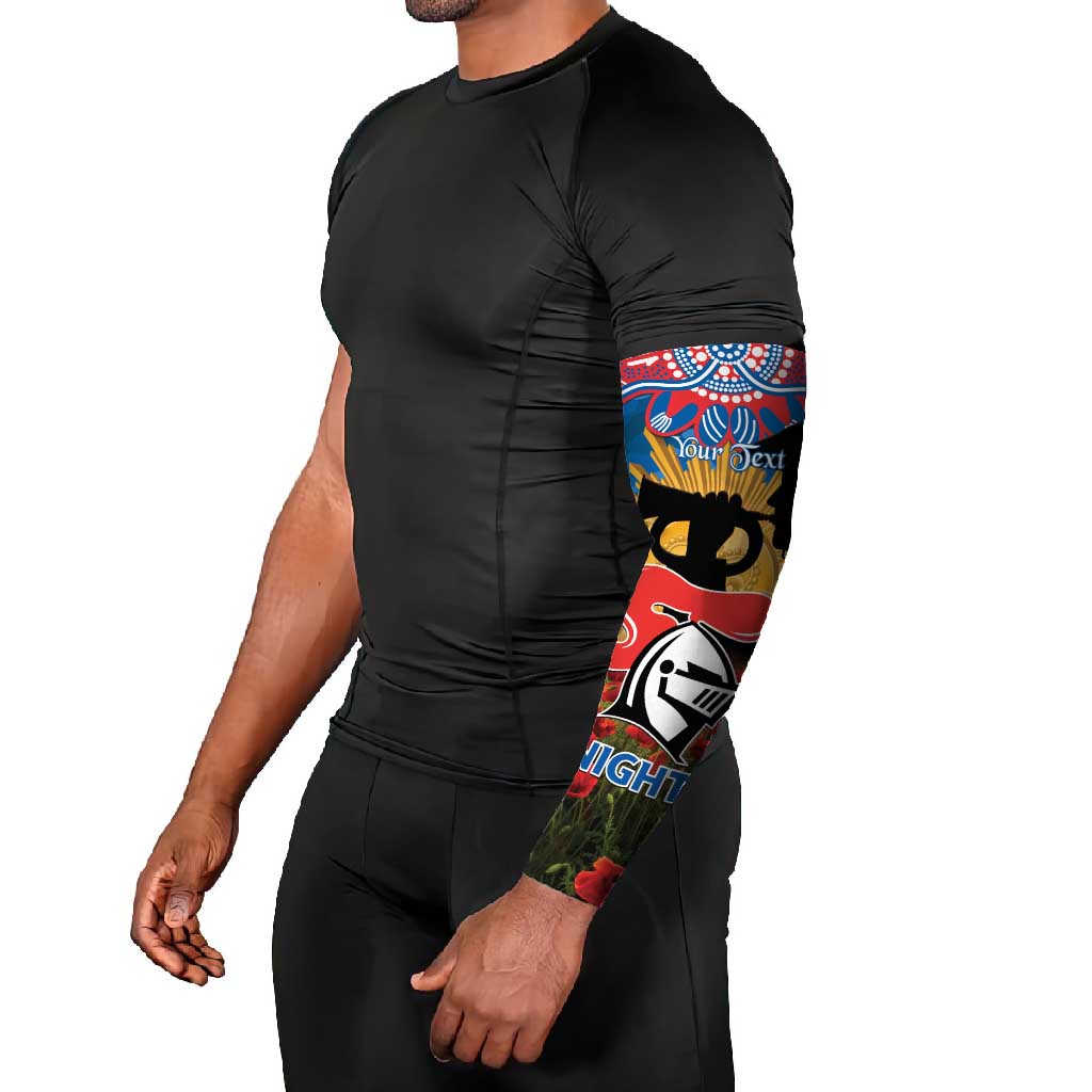 Personalised Knights Rugby ANZAC Day Arm Sleeves Last Post Poppy We Will Remember Them