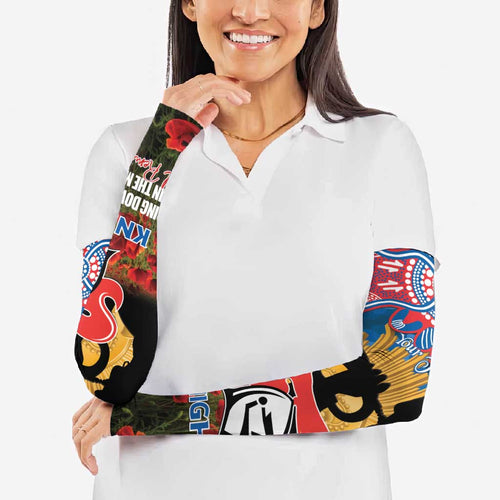 Personalised Knights Rugby ANZAC Day Arm Sleeves Last Post Poppy We Will Remember Them