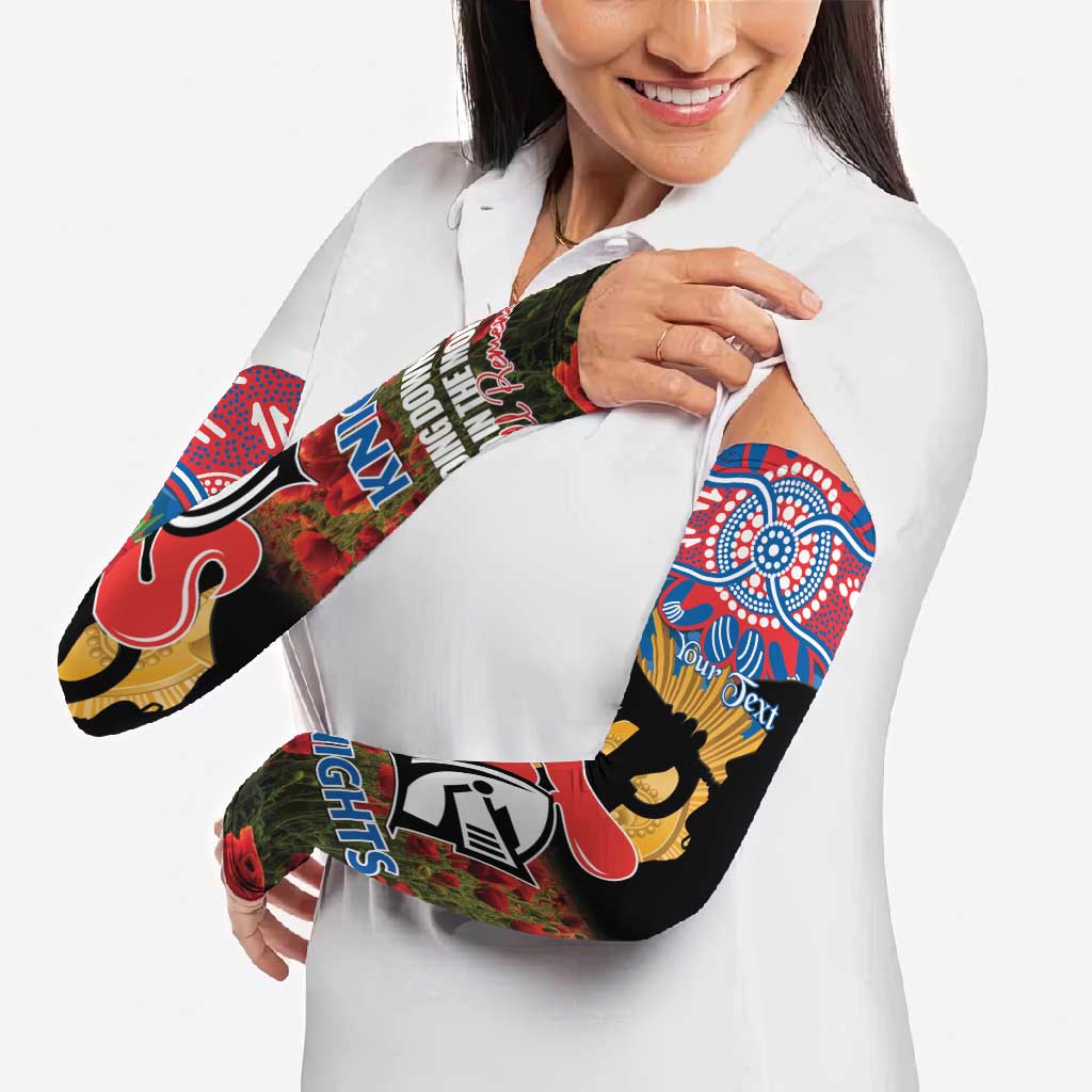 Personalised Knights Rugby ANZAC Day Arm Sleeves Last Post Poppy We Will Remember Them