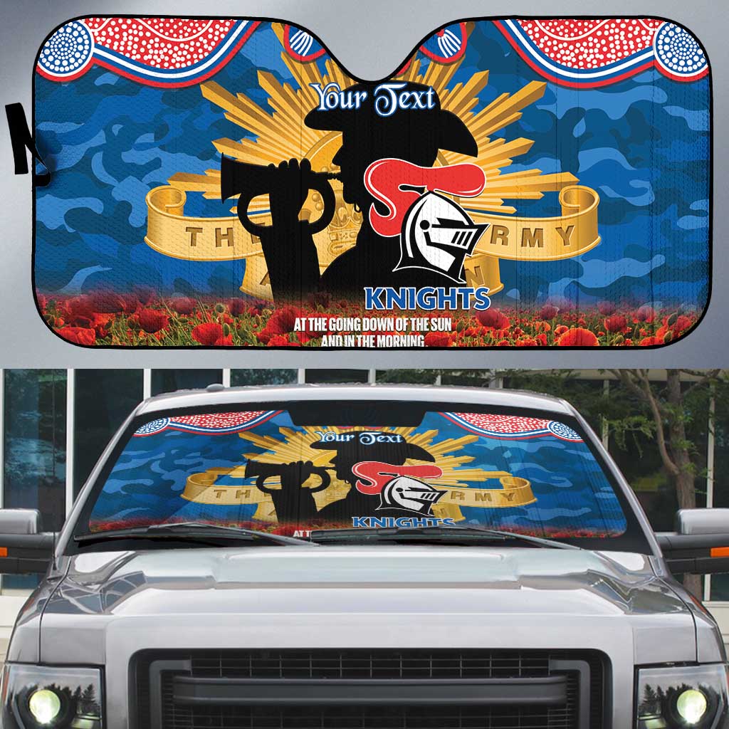 Personalised Knights Rugby ANZAC Day Auto Sun Shade Last Post Poppy We Will Remember Them