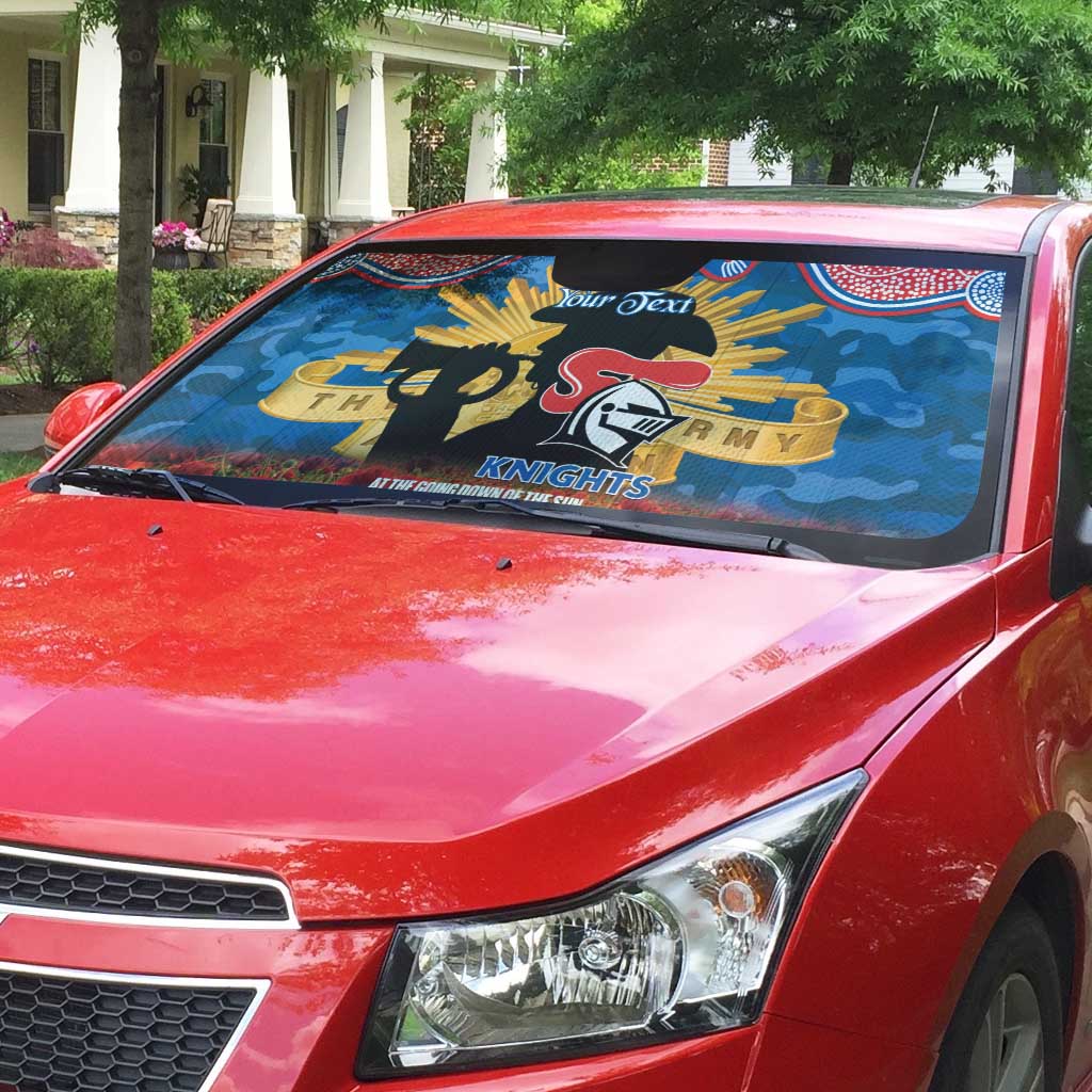 Personalised Knights Rugby ANZAC Day Auto Sun Shade Last Post Poppy We Will Remember Them