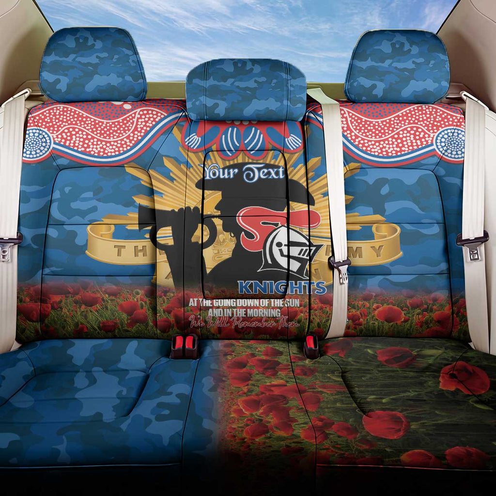 Personalised Knights Rugby ANZAC Day Back Car Seat Cover Last Post Poppy We Will Remember Them