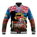 Personalised Knights Rugby ANZAC Day Baseball Jacket Last Post Poppy We Will Remember Them