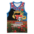 Personalised Knights Rugby ANZAC Day Basketball Jersey Last Post Poppy We Will Remember Them