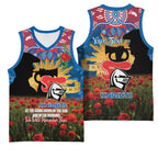 Personalised Knights Rugby ANZAC Day Basketball Jersey Last Post Poppy We Will Remember Them