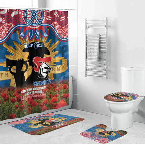 Personalised Knights Rugby ANZAC Day Bathroom Set Last Post Poppy We Will Remember Them