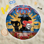 Personalised Knights Rugby ANZAC Day Beach Blanket Last Post Poppy We Will Remember Them