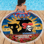 Personalised Knights Rugby ANZAC Day Beach Blanket Last Post Poppy We Will Remember Them