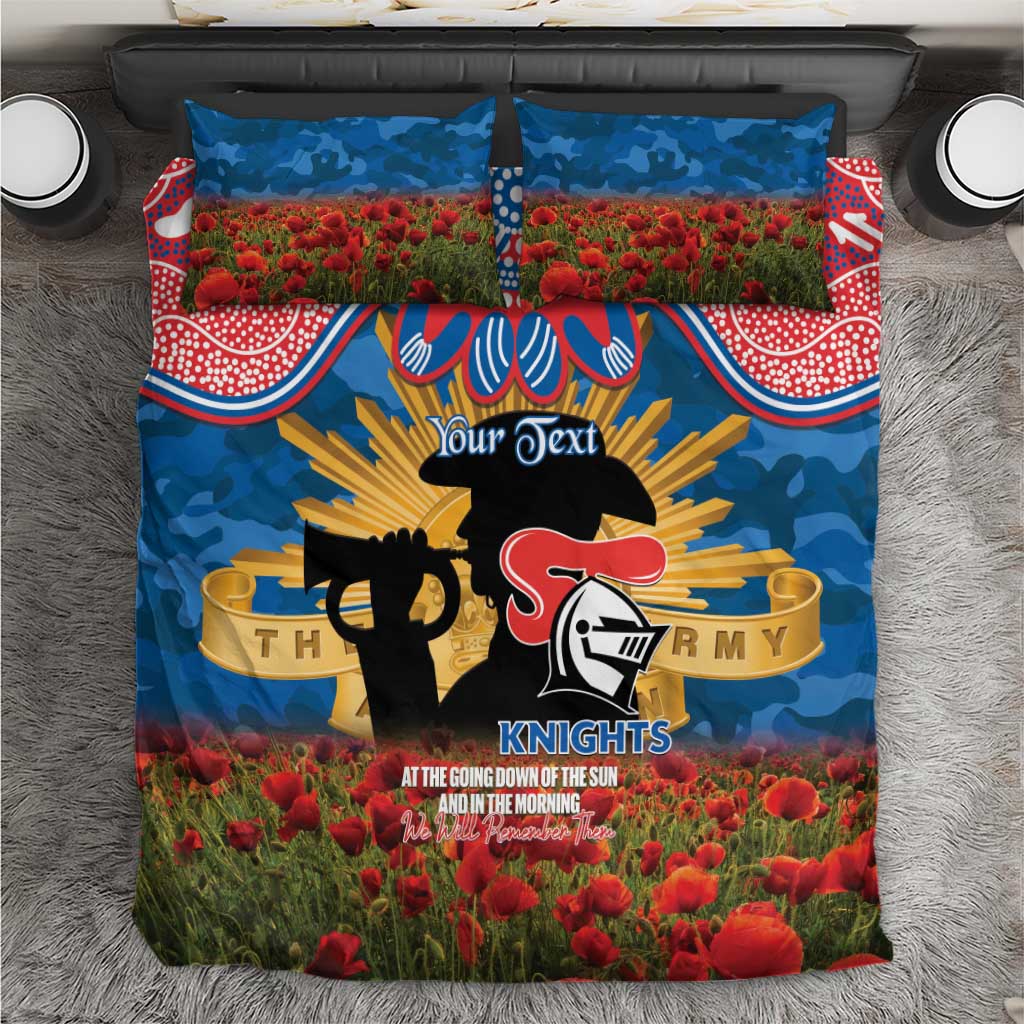 Personalised Knights Rugby ANZAC Day Bedding Set Last Post Poppy We Will Remember Them