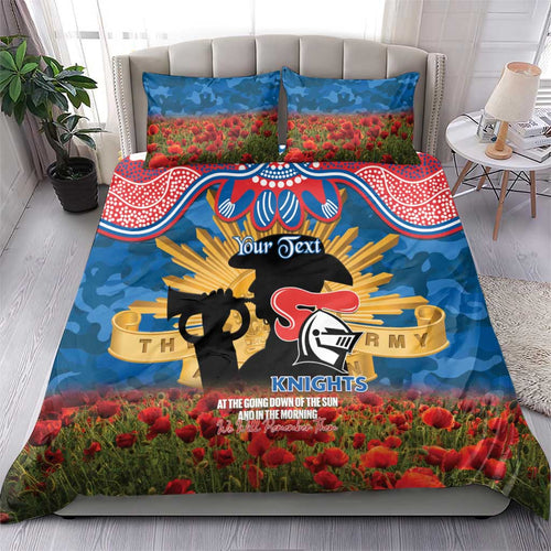 Personalised Knights Rugby ANZAC Day Bedding Set Last Post Poppy We Will Remember Them