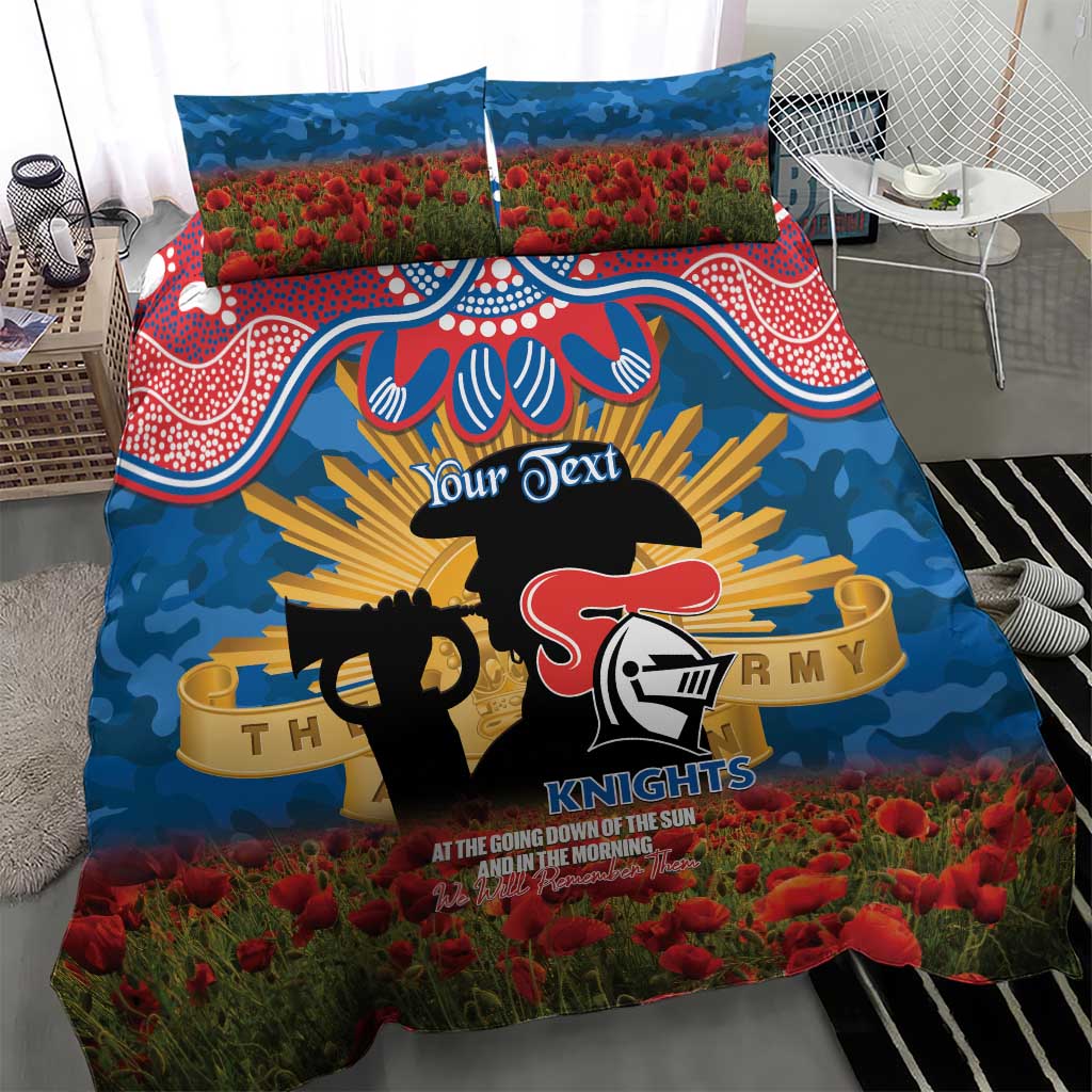 Personalised Knights Rugby ANZAC Day Bedding Set Last Post Poppy We Will Remember Them