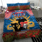 Personalised Knights Rugby ANZAC Day Bedding Set Last Post Poppy We Will Remember Them