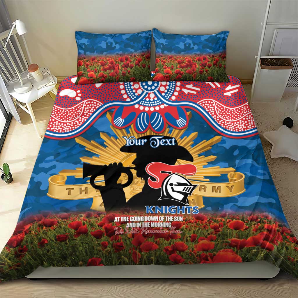 Personalised Knights Rugby ANZAC Day Bedding Set Last Post Poppy We Will Remember Them