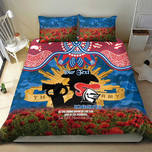 Personalised Knights Rugby ANZAC Day Bedding Set Last Post Poppy We Will Remember Them