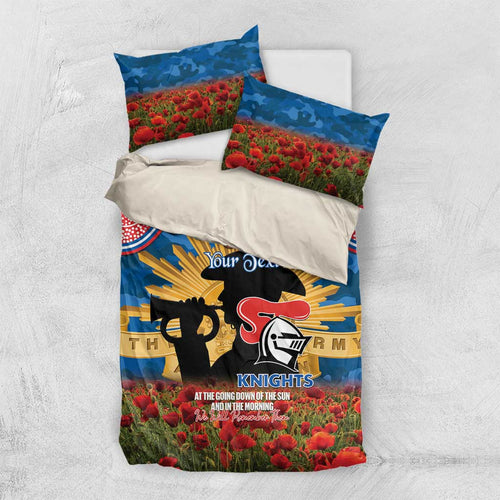 Personalised Knights Rugby ANZAC Day Bedding Set Last Post Poppy We Will Remember Them