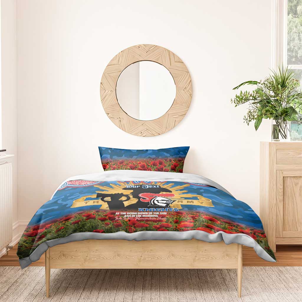 Personalised Knights Rugby ANZAC Day Bedding Set Last Post Poppy We Will Remember Them