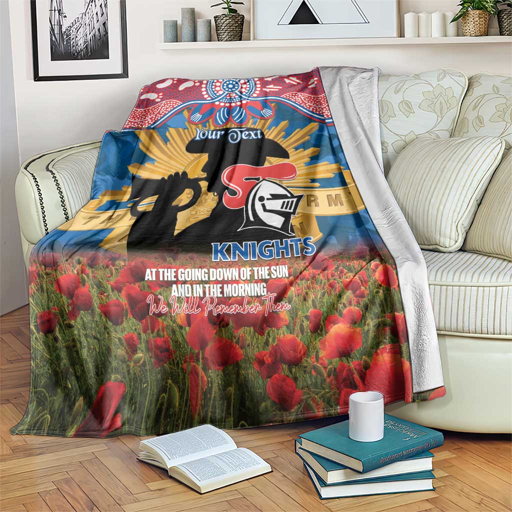 Personalised Knights Rugby ANZAC Day Blanket Last Post Poppy We Will Remember Them