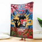 Personalised Knights Rugby ANZAC Day Blanket Last Post Poppy We Will Remember Them