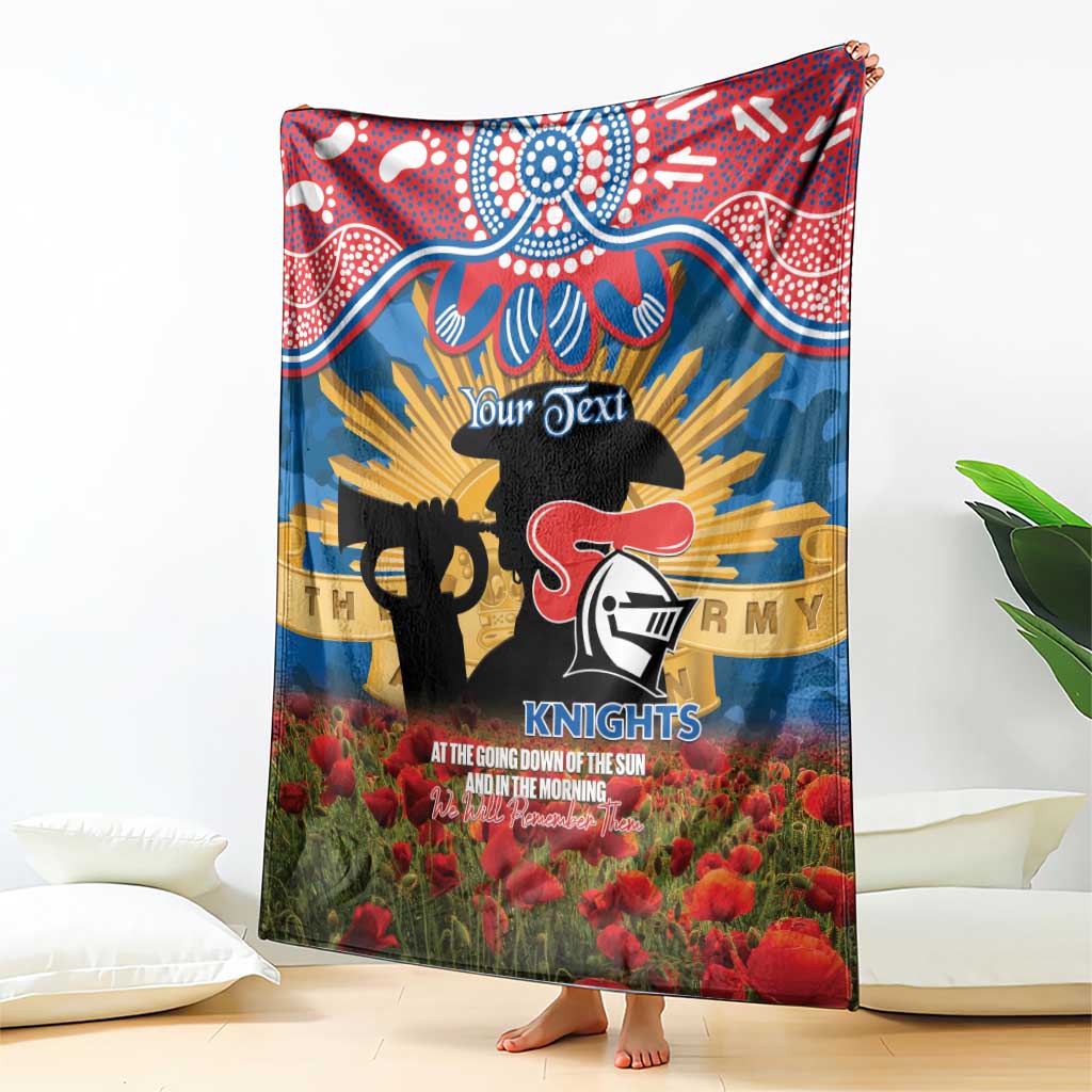 Personalised Knights Rugby ANZAC Day Blanket Last Post Poppy We Will Remember Them
