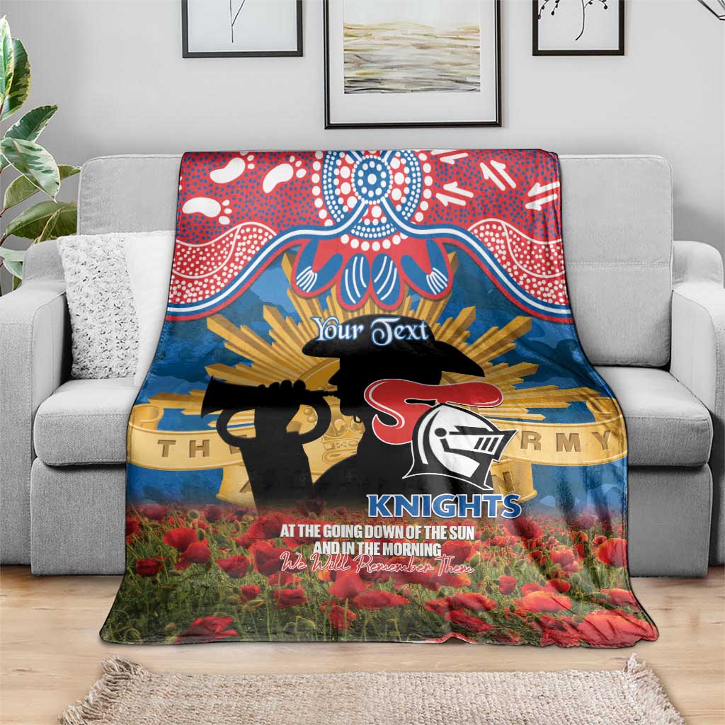 Personalised Knights Rugby ANZAC Day Blanket Last Post Poppy We Will Remember Them