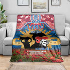 Personalised Knights Rugby ANZAC Day Blanket Last Post Poppy We Will Remember Them