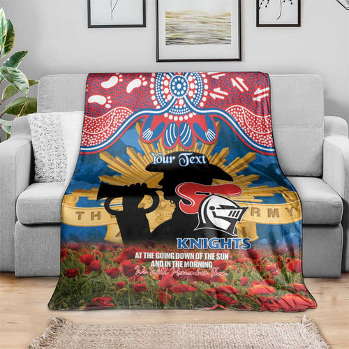 Personalised Knights Rugby ANZAC Day Blanket Last Post Poppy We Will Remember Them