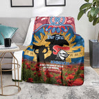 Personalised Knights Rugby ANZAC Day Blanket Last Post Poppy We Will Remember Them