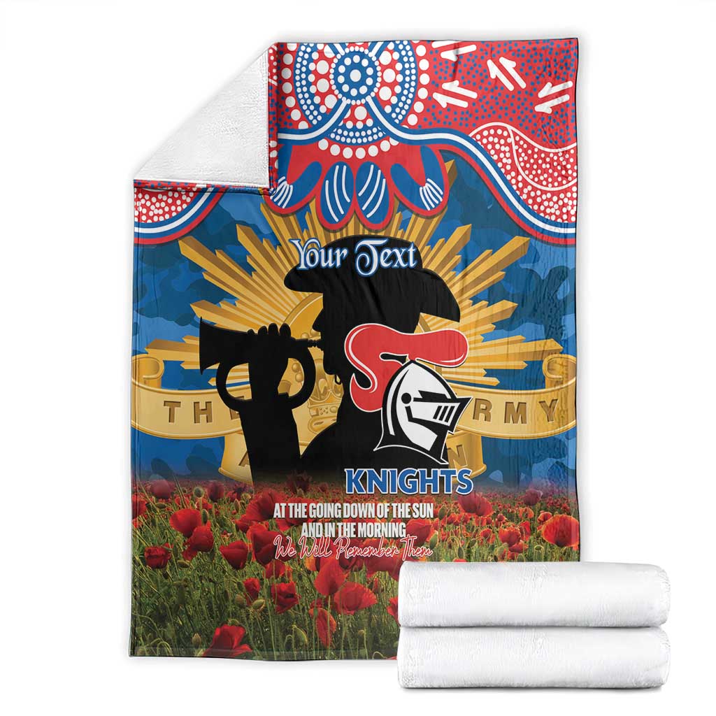 Personalised Knights Rugby ANZAC Day Blanket Last Post Poppy We Will Remember Them