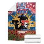Personalised Knights Rugby ANZAC Day Blanket Last Post Poppy We Will Remember Them