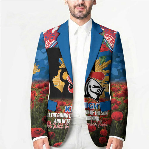 Personalised Knights Rugby ANZAC Day Blazer Last Post Poppy We Will Remember Them